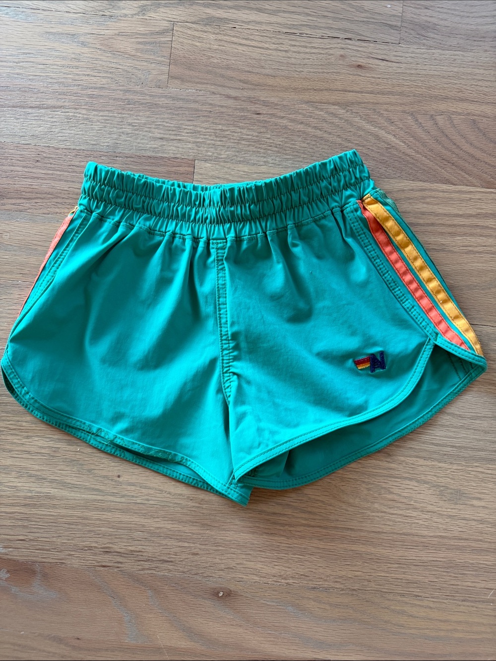 Aviator Nation Teal 5 Stripe Flex Kids Jogging Shorts